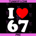I Love 67 Year Old 67th Birthday PNG, Party Anniversary Retro 80s PNG
