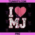 I Love MJ Heart Initials PNG, M.J. Fan Merch Vintage Design PNG