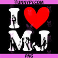 I Love MJ Vintage Fan PNG, Merch Red Heart Initials Design M.J PNG