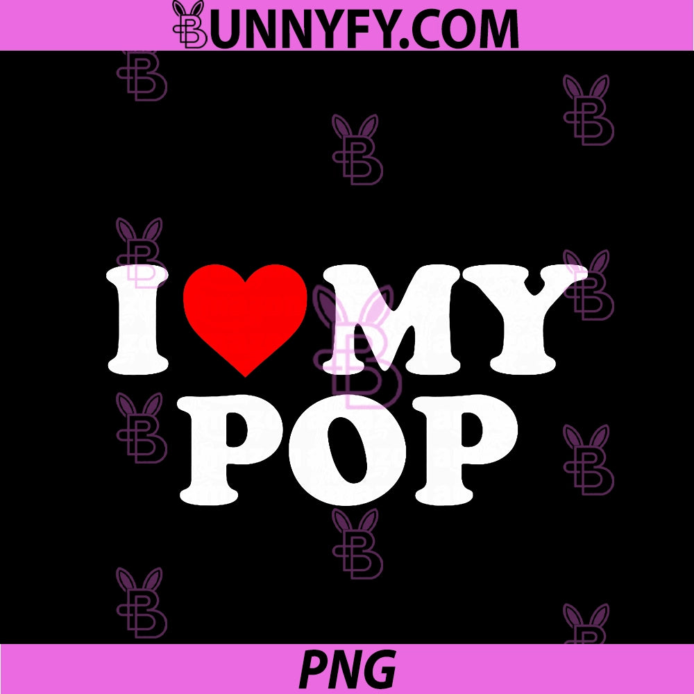 I Love My Pop PNG, Red Heart PNG