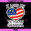 I Love My Veteran Grandpa PNG, Military Family Grandchild PNG