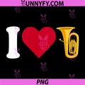 I Love Tuba PNG, Love Heart Brass Musician PNG, Tuba Player PNG