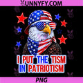 I Put The Tism in Patriotism PNG, Retro Eagle USA Flag 4th July PNG