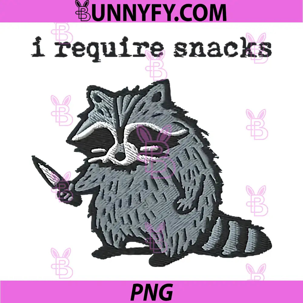 I Require Snacks PNG, Raccoon PNG