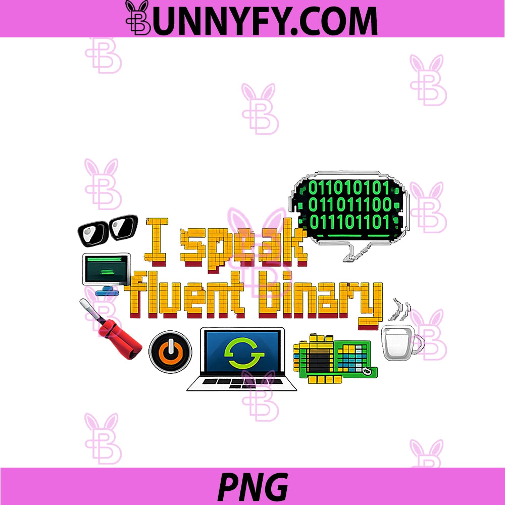I Speak Fluent Binary PNG, IT Humor Geek Pixel Design PNG