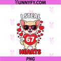 I Steal 67 Hearts PNG, Funny Chihuahua Valentine Design PNG