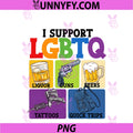 I Support LGBTQ PNG, Funny Liquor Guns Beers Tattoos Quick Trips PNG