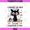 I Survived 100 Days Of School Teacher Kids PNG, Funny Cat Lover PNG