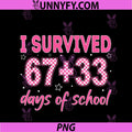 I Survived 100 Days School Math Equation 100 PNG, Funny 67 Meme PNG