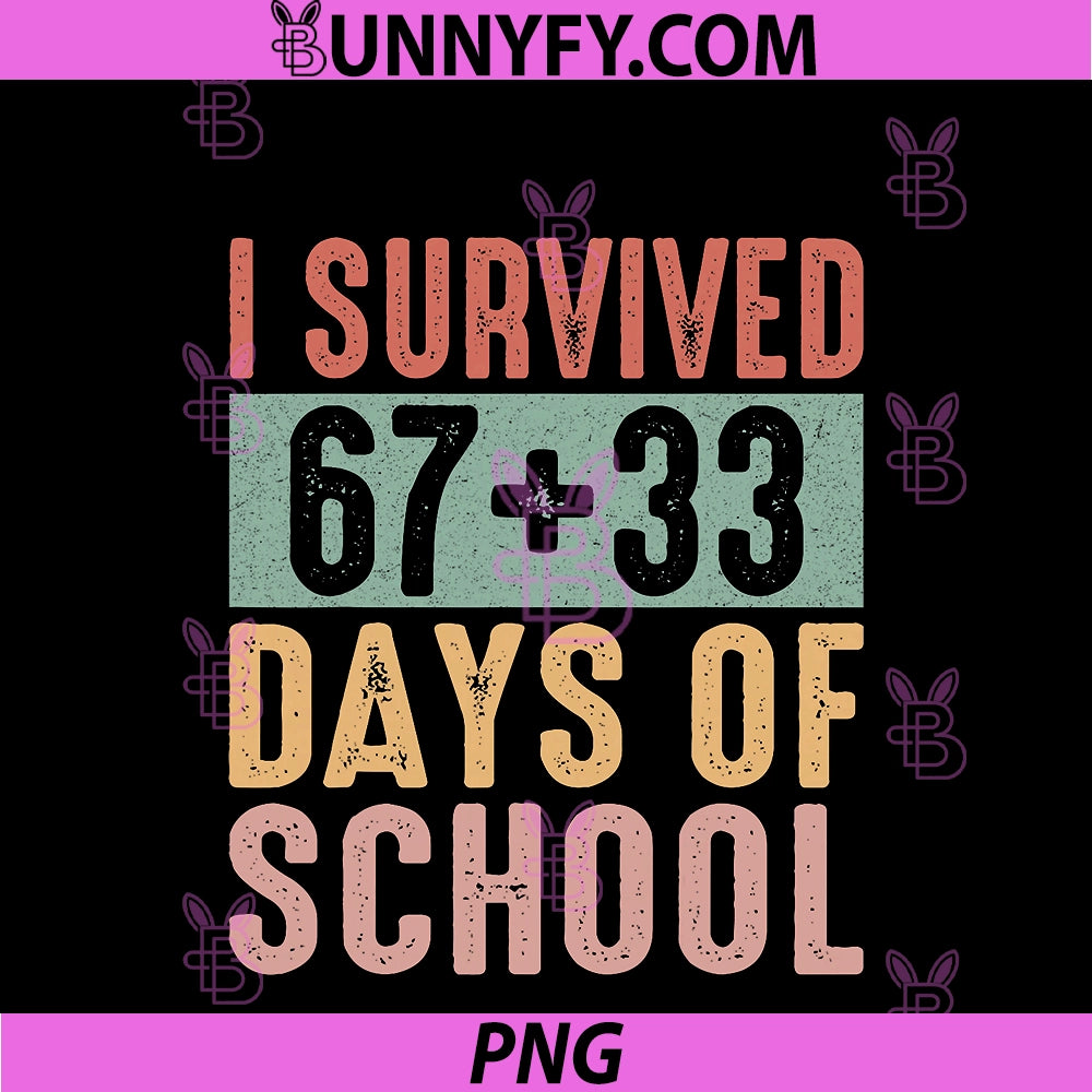 I Survived 100 Days School PNG, Math Equation 100 Funny 67 Meme PNG