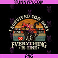 I Survived 100 Days of School Black PNG, Cat Meme Teacher & Kids PNG