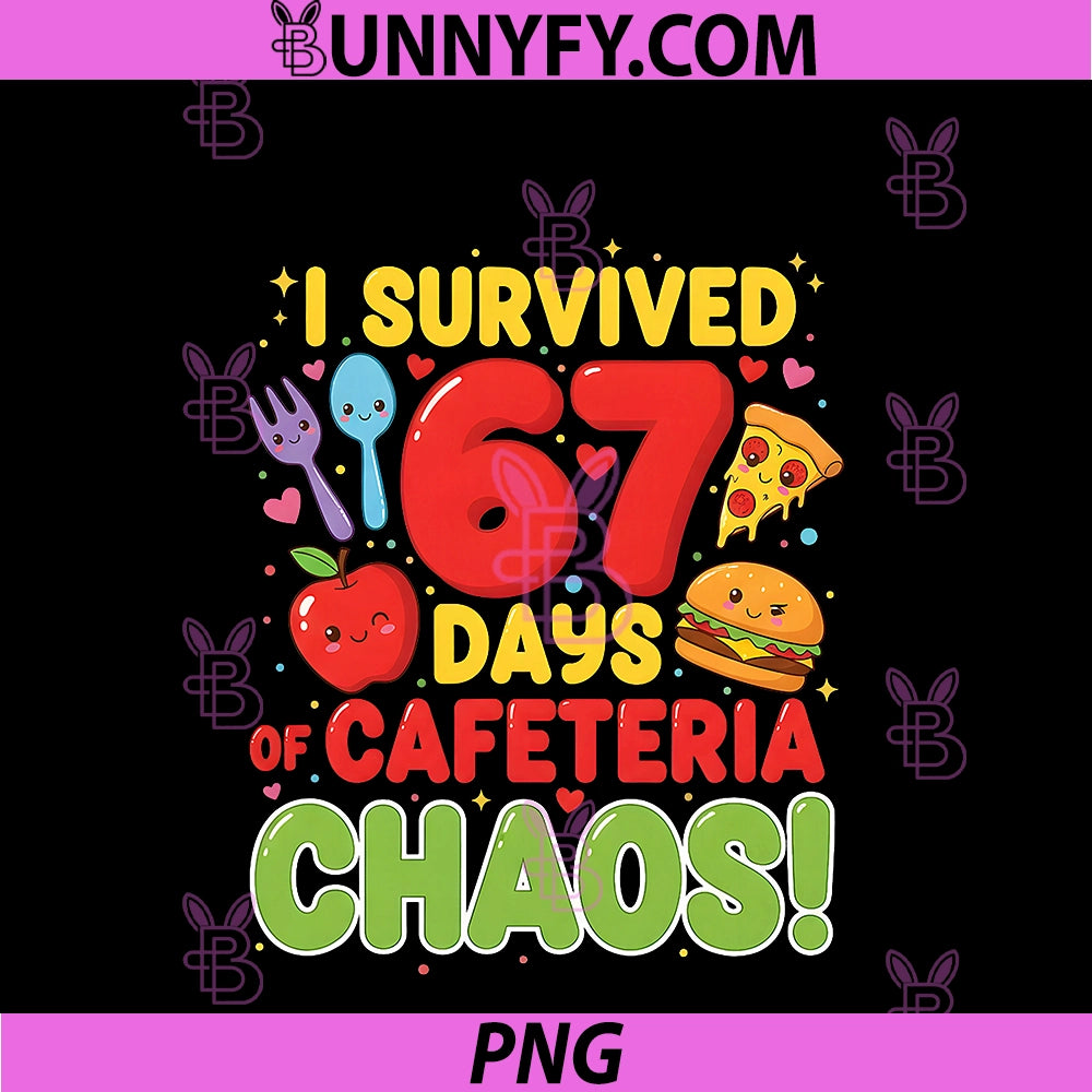 I Survived 67 Days Of PNG, Cafeteria Chaos 67 Meme Lunch Lady PNG