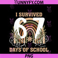 I Survived 67 Days Of School PNG, Boho Floral Gen Alpha Slang PNG