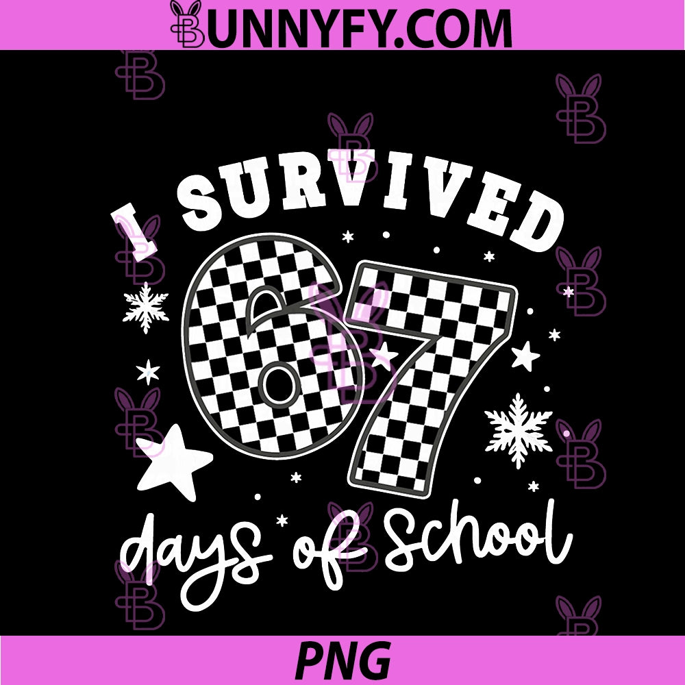 I Survived 67 Days Of School PNG, Students Teachers 100th Days PNG