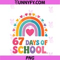 I Survived 67 Days Of School PNG, Tie Die Rainbow Lovers Girls PNG
