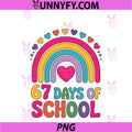 I Survived 67 Days Of School Tie Die PNG, Rainbow Lovers Girls PNG