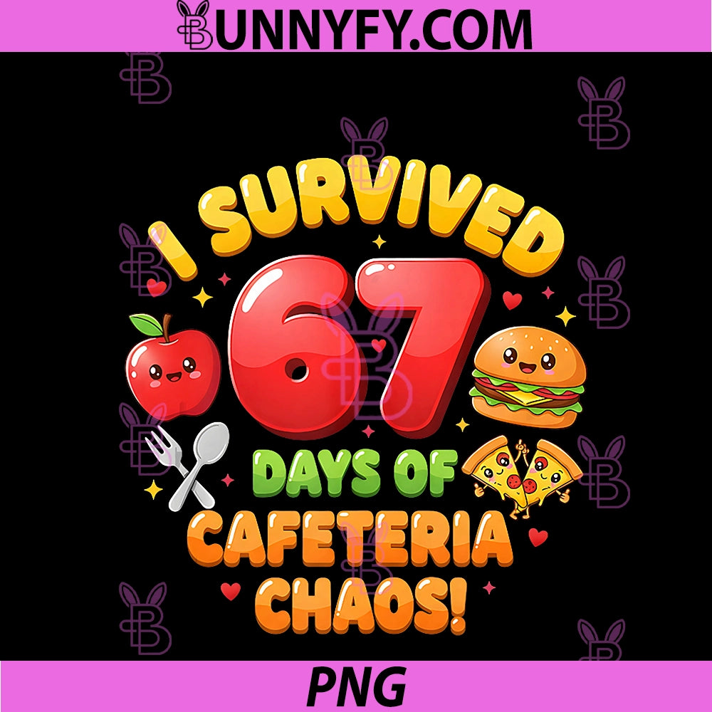 I Survived 67 Days Of Cafeteria Chaos 6 7 Meme PNG, Lunch Lady PNG