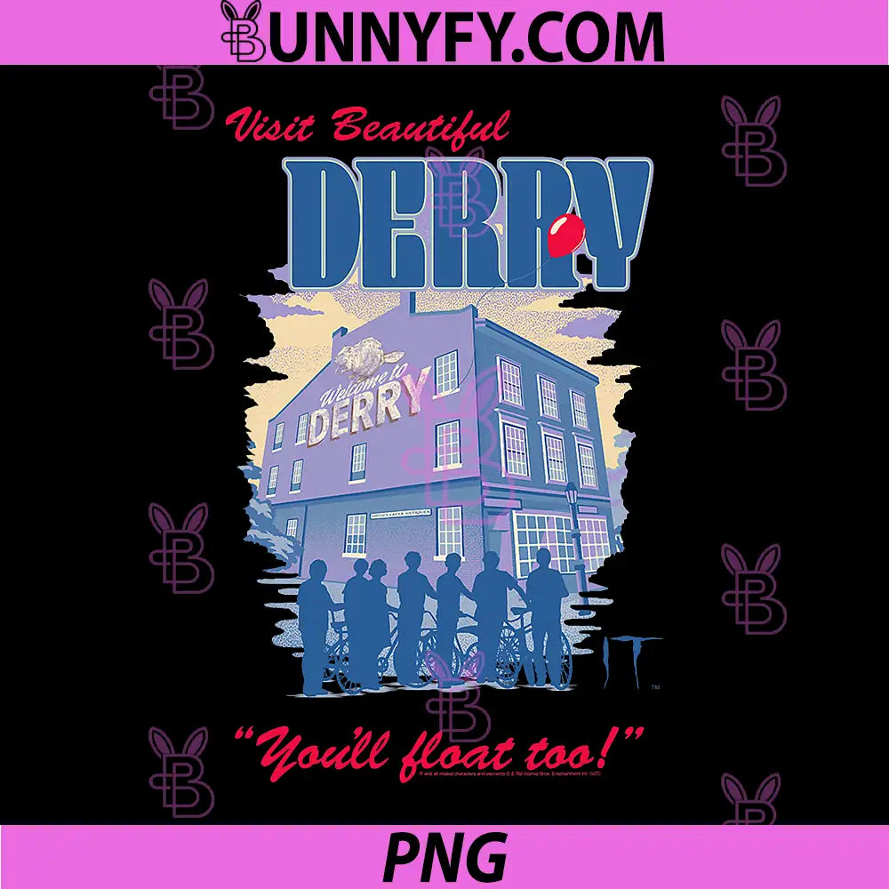 IT Visit Beautiful Derry PNG, Travel Souvenir Horror Movie PNG