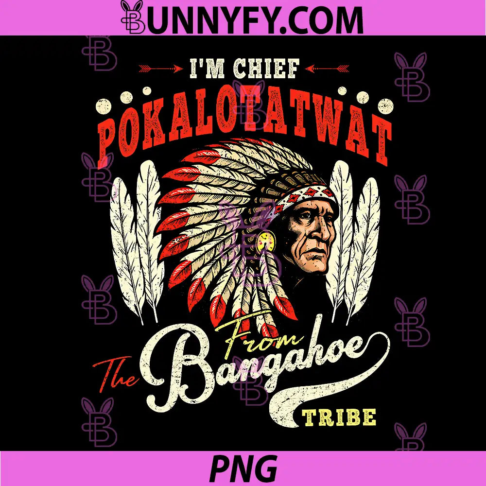 Im Chief Pokalotatwat Tribal Art PNG, Native Chief Headdress Graphic PNG