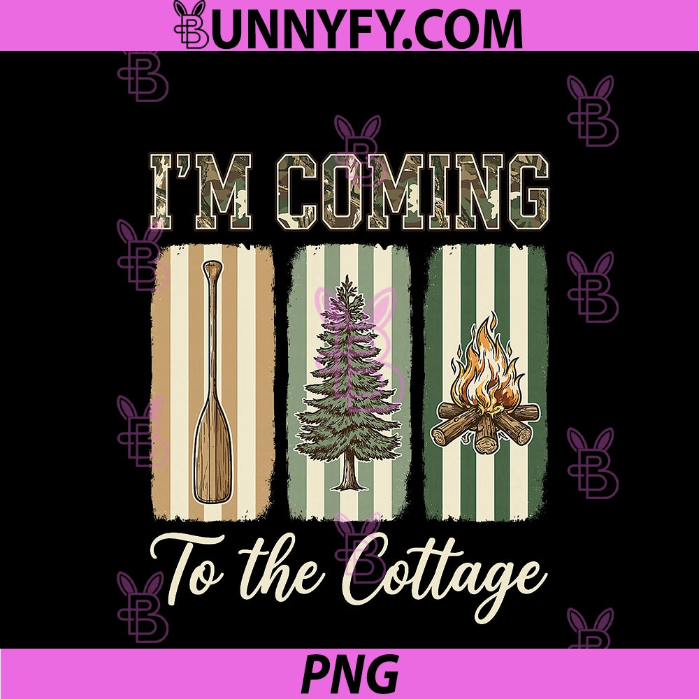I'm Coming To The Cottage PNG, Funny Camo Paddle Tree Campfire PNG