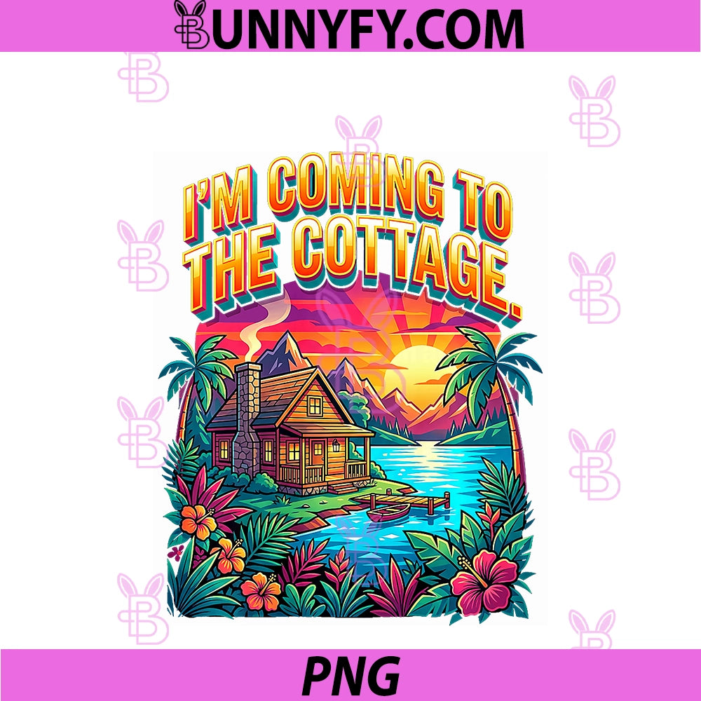 I'm Coming To The Cottage PNG, Vintage Forest Cabin PNG