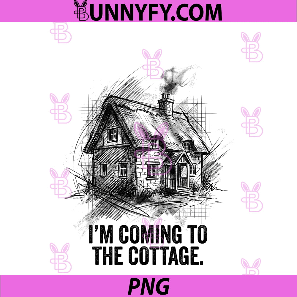 I'm Coming To The Cottage PNG, Vintage Forest Cabin PNG