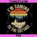 I'm Coming to The Cottage PNG, Funny Retro Sunset Canoe Lake PNG