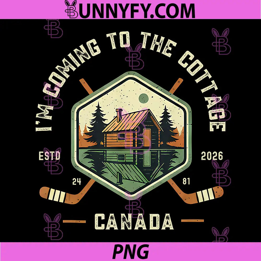 Im Coming To The Cottage PNG, Canada Lake Cabin Vintage PNG