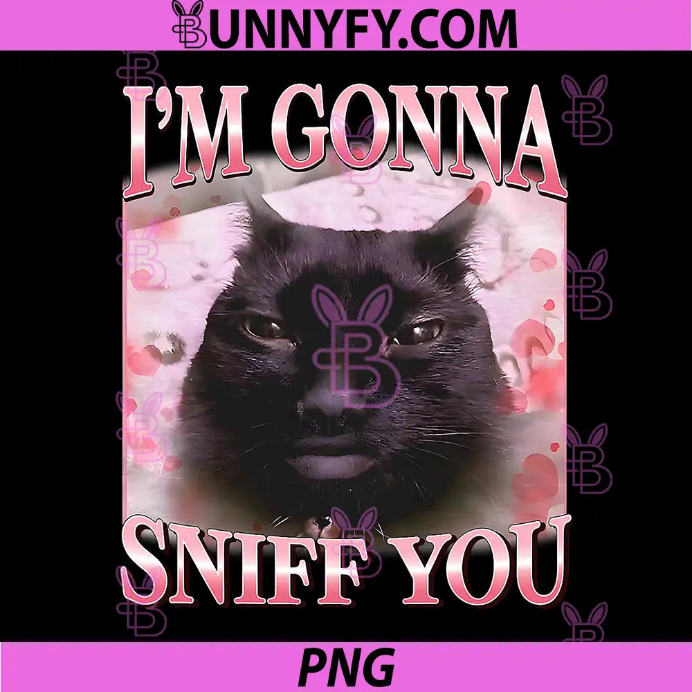 I'm Gonna Sniff You PNG, Funny Brainrot Cats Meme PNG