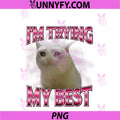 I'm Trying My Best Silly Crying Cat Meme PNG, Funny Cats Animals PNG