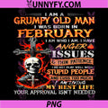 I'm a Grumpy Old Man I was Born in February PNG, Funny Skull PNG