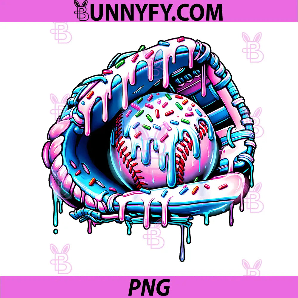 Ice Cream Baseball Drip PNG, Dripping Baseball PNG