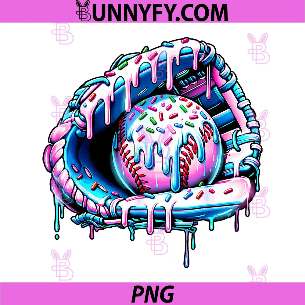 Ice Cream Baseball Drip PNG, Dripping Baseball PNG