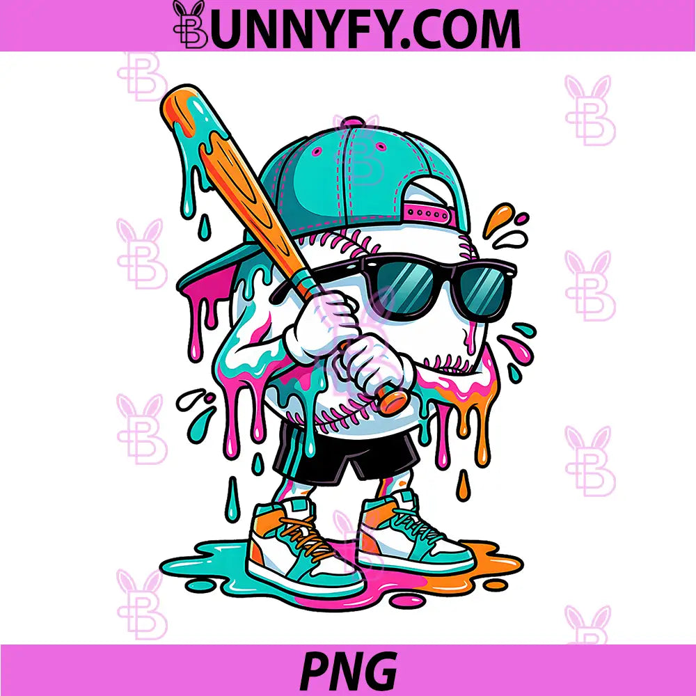 Ice Cream Baseball Drip PNG, Dripping Baseball PNG