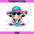 Ice Cream Drip Baseball PNG, Cool Bat Player Character PNG