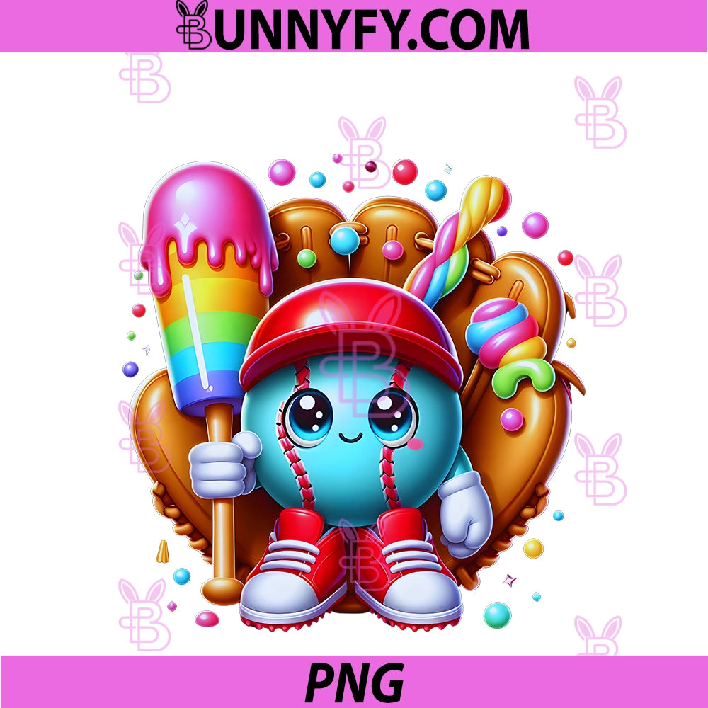 Ice Cream Drip Baseball Stuff PNG, Baseball Drip For Boys Kids PNG