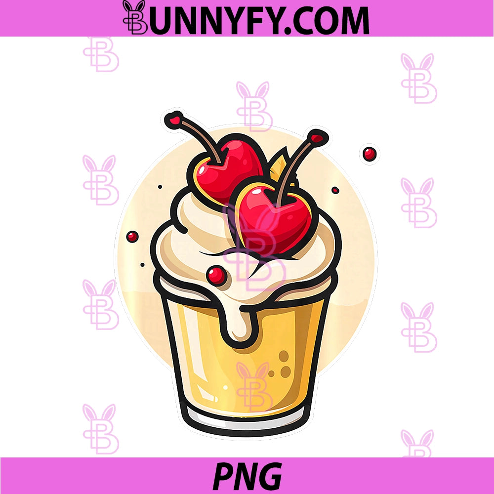 Ice Cream Sundae PNG, Graphic Sherbet PNG