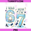 Ice Hockey Birthday Boy I Was 6 Now PNG, I'm 7 Six Seven 67 PNG
