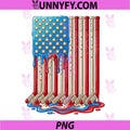 Ice Hockey Ice Cream Dripping PNG, Patriotic USA Flag Hockey PNG