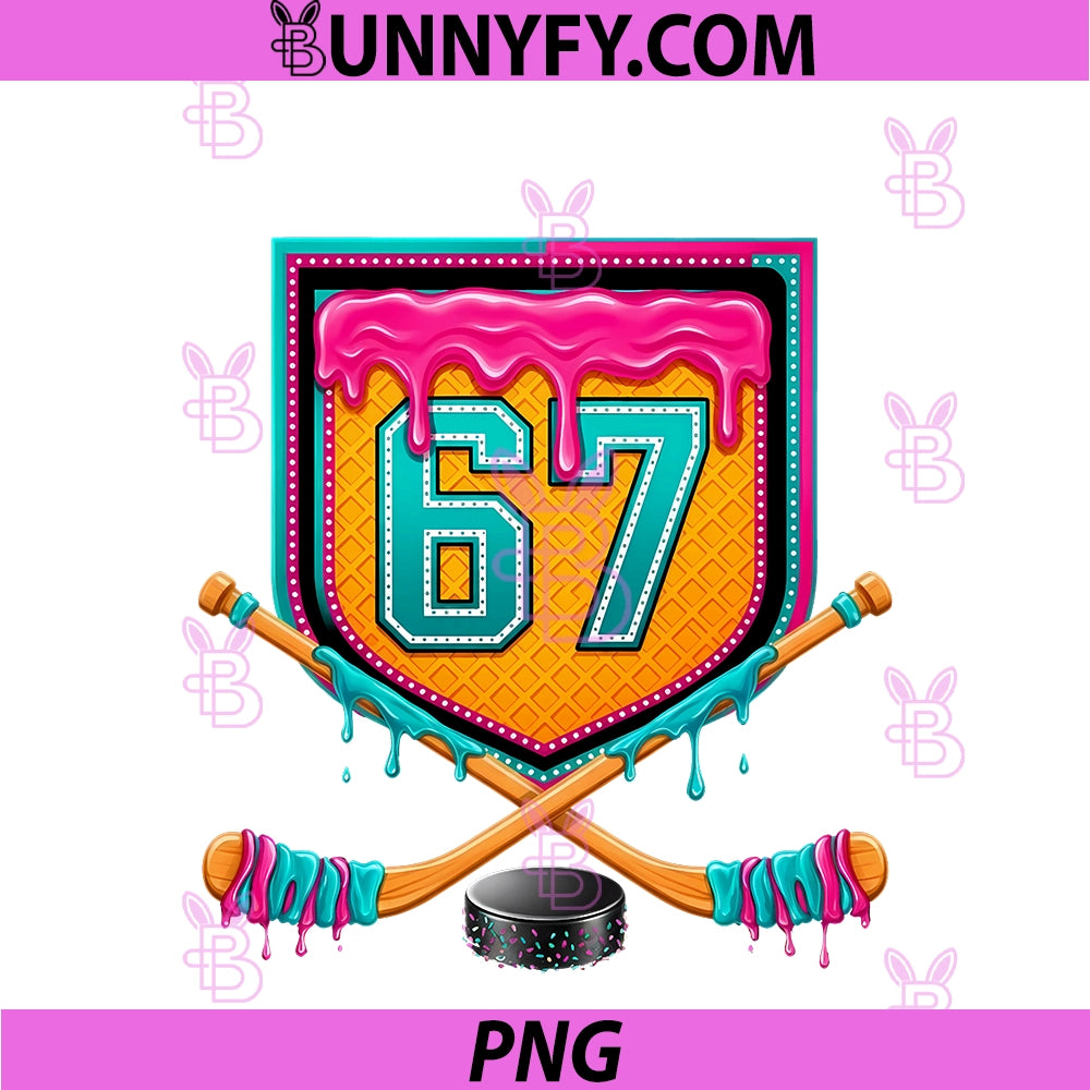Ice Hockey Drip Number 67 PNG, Ice Hockey Player PNG