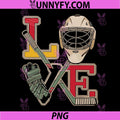 Love Hockey Valentine Design PNG, Ice Hockey Sticks Helmet Love PNG