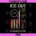 Ice Out No Human is Illegal PNG, US Flag Distressed PNG