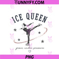 Ice Queen Retro PNG, Figure Skating Ice Skater Girl PNG