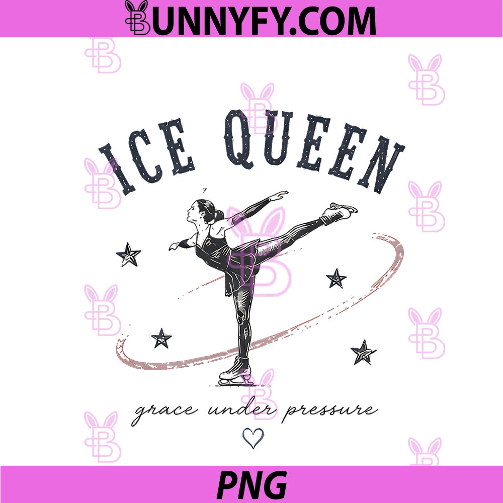 Ice Queen Retro PNG, Figure Skating Ice Skater Girl PNG