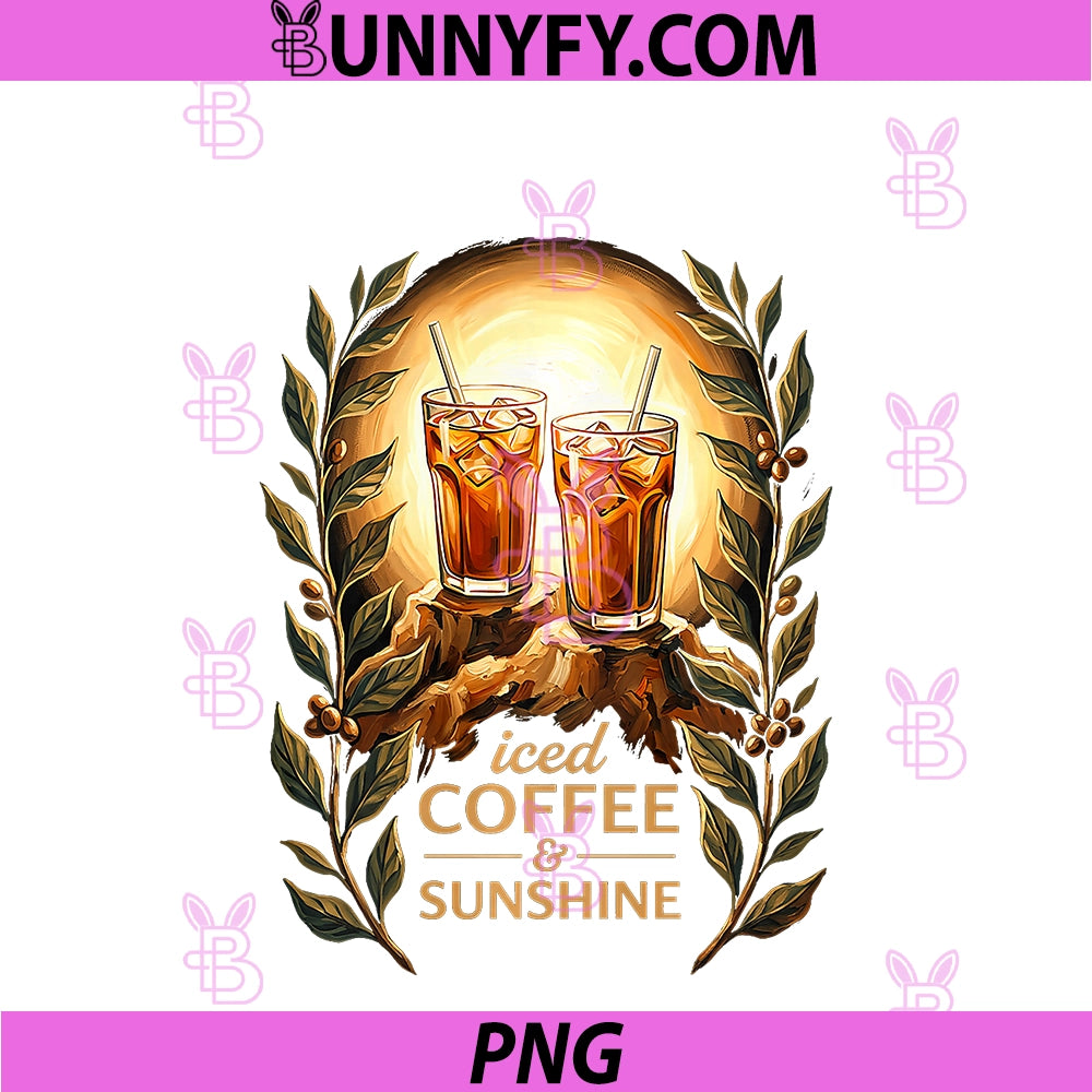Iced Coffee And Sunshine PNG, Summer Caffeine Addict PNG