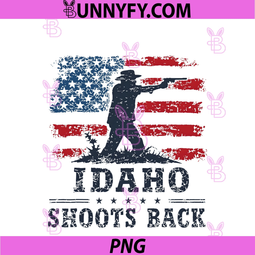 Idaho Shoots Back PNG, American USA Flag Distressed PNG