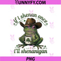 If I Shenan Once I'll Shenanigan PNG, Frog Meme St Patricks Day PNG