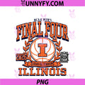 Illinois Illini Final Four 2026 PNG, Men's Basketball Retro PNG
