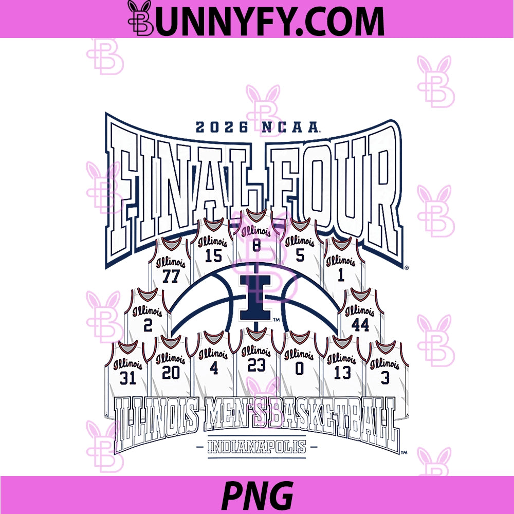 Illinois Men's Basketball Final PNG, Four Jersey Madness Nil PNG