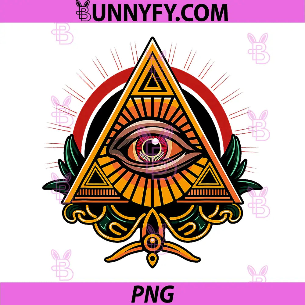 Illuminati All Seeing Eye PNG, Sacred Triangle Mystic Symbol PNG